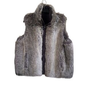 Weatherproof Faux Fur Reversible Vest Faux‎ Suede Sleeveless Pockets Size Large